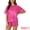 Hot Pink, variant on DARING DIVA Women's Satin Pajama Pullover T-shirt with Shorts Lounge Sets Hot Pink S