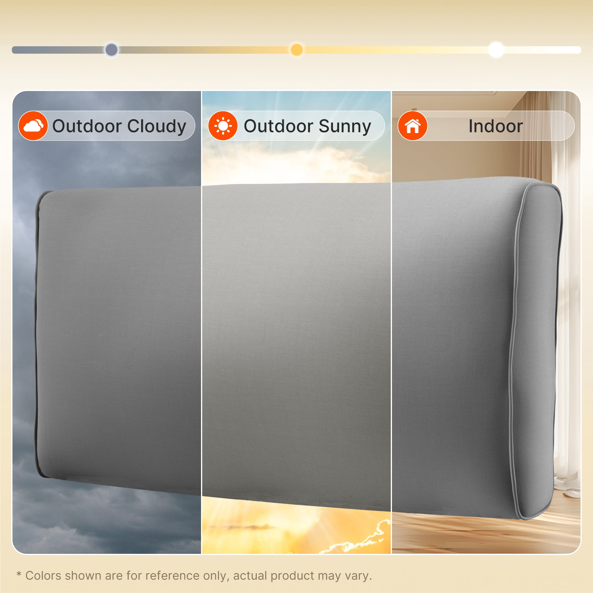 SUNCOZE 14-Piece Outdoor Patio Cushions Set for 6-Seat Sectional Sofa, 25.6" x 25.6" Replacement Couch Cushions, 4-Inch Thick Anti-Slip Garden Furniture Cushions, Grey