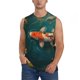 thumbnail image 1 of Fotbe Koi Pond Lilies Men's Camiseta sin Mangas Estampada para Hombres, Playera Casual para Gimnasio, Entrenamiento, Playa-Medium, 1 of 7