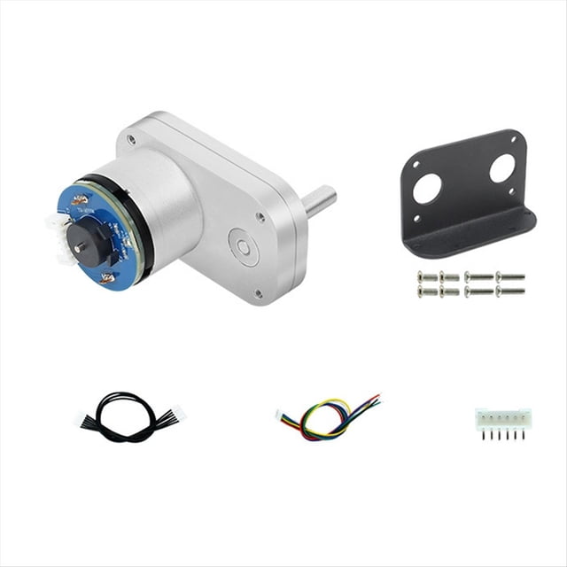 Motor Reductor de CC con Codificador Tipo L y Engranajes Totalmente Metálicos, Mejor Antiinterferencia Magnética para Chasis de Vehículo con Ruedas. Kit C