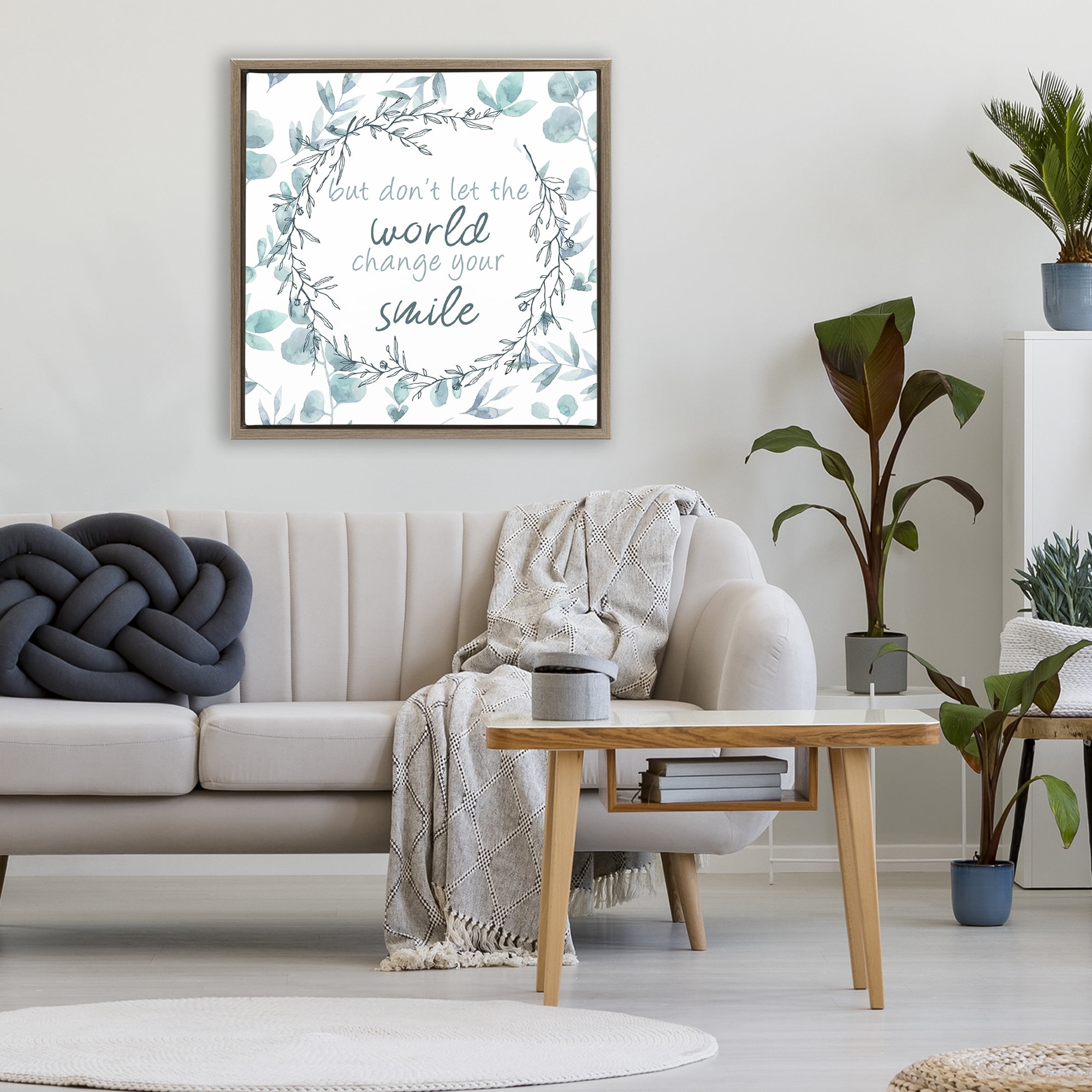 Stupell Industries Don't Let The World Change Brown Framed Floater Canvas Wall Art, design by Kim Allen