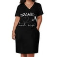 thumbnail image 2 of Funny Airplane Travel Family vaion Drinking Wine Travel And Sip Loose Pocket Dress Bridesmaid dress woman prom dresses 2025, 2 of 6