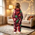 thumbnail image 6 of Christmas One Piece Jumpsuit for Kids Pajamas Onesie Hoodie Zip Front Party Girls Clothes Novelty Xmas Tree Print Funny Fall Soft Relaxed Fit Loungewear Pajamas 2-12 Years, 6 of 6