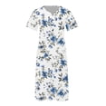 thumbnail image 4 of Robe Décontractée pour Femmes pour l'Été Imprimé Vintage Manches Courtes Robe T-Shirt Ample Midi de Plage avec Poches, 4 of 5