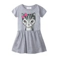 thumbnail image 1 of Little Girls Dresses Summer Clothes Cat Face Size 7-8 Gray, 1 of 2