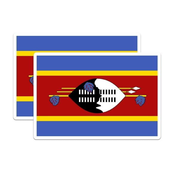 (2 Pack) Eswatini World Flag Stickers - Pride - 5 Inches On Longest Side - Premium Vinyl - Choose from Over 200 Countries - for Cars, Trucks, Skateboards, Laptops - Made in USA - BMCS0869