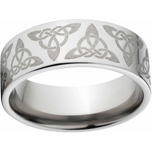 Men's 8mm Celtic Titanium Band with Comfort Fit Design