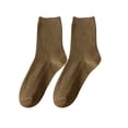 thumbnail image 1 of MZXELPRJD No Show Socks Womens Spring Autumn All Cotton Solid Color Comfortable Breathable Stacked Socks Autumn Socks, Running Socks Coffee, 1 of 3