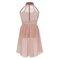 thumbnail image 4 of Aiihoo Girls Mock-Neck Chiffon Dance Dress for Contemporary Ballet Dance Dusty Pink 10, 4 of 6