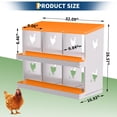 thumbnail image 2 of EuKer 6-Holes Chicken Nesting Box, Heavy-Duty Metal Laying Boxes for Backyard, Farms, Chicken Coop, Orange, 2 of 7