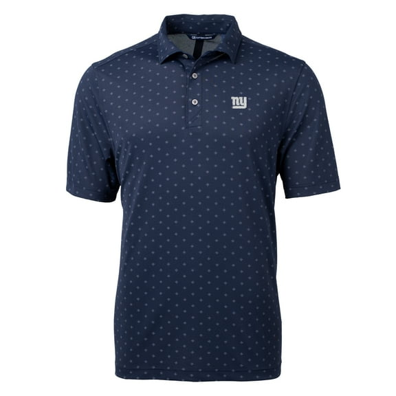 Men's Cutter & Buck Navy New York Giants Virtue Eco Pique Tile Print Polo