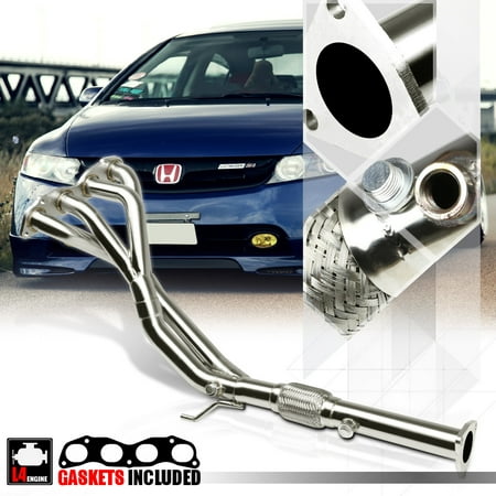 Stainless Steel Tri-Y Exhaust Header Manifold for 06-11 Honda Civic Si 2.0 K20 07 08 09 (Best Exhaust For 2000 Civic Si)