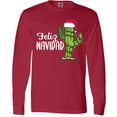 thumbnail image 3 of Inktastic Feliz Navidad Christmas Cactus in Santa Hat Long Sleeve T-Shirt, 3 of 5
