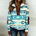 thumbnail image 2 of WEIWEN Quarter Zip Sweatshirt for Women Trendy 2026 Sherpa Western Aztec Fall Outfits Womens Sweaters Dressy Casual Long Sleeve Collared Zip Up Jackets Sky Blue, XXXXL, 2 of 7