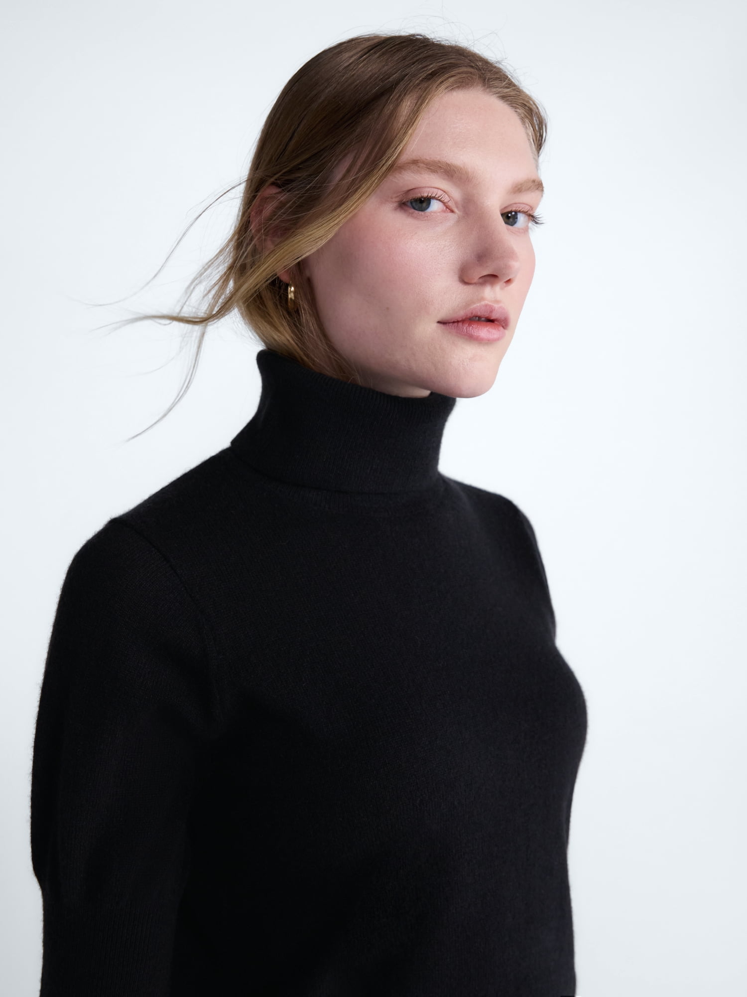 Scoop Women’s and Women’s Plus Cashmere Turtleneck Sweater with Elbow Length Sleeves, Lightweight, XXS-4X