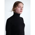 thumbnail image 4 of Scoop Women’s and Women’s Plus Cashmere Turtleneck Sweater with Elbow Length Sleeves, Lightweight, XXS-4X, 4 of 4