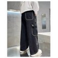 thumbnail image 7 of Chiccall Casual Wide Leg Boy Girl Cargo Pants Fashion Cool Loose Elastic Waist Athletic Workwear Pants Multi Pockets HipHop JazzDance Daily Trendy Jean Pants Kids Teens, 7 of 7
