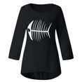 thumbnail image 4 of Gibobby Camisa Elegante Para Mujer Blusa holgada de lino de manga larga de talla grande para mujer, blusa tipo túnica de verano para mujer（Negro， XXL), 4 of 4
