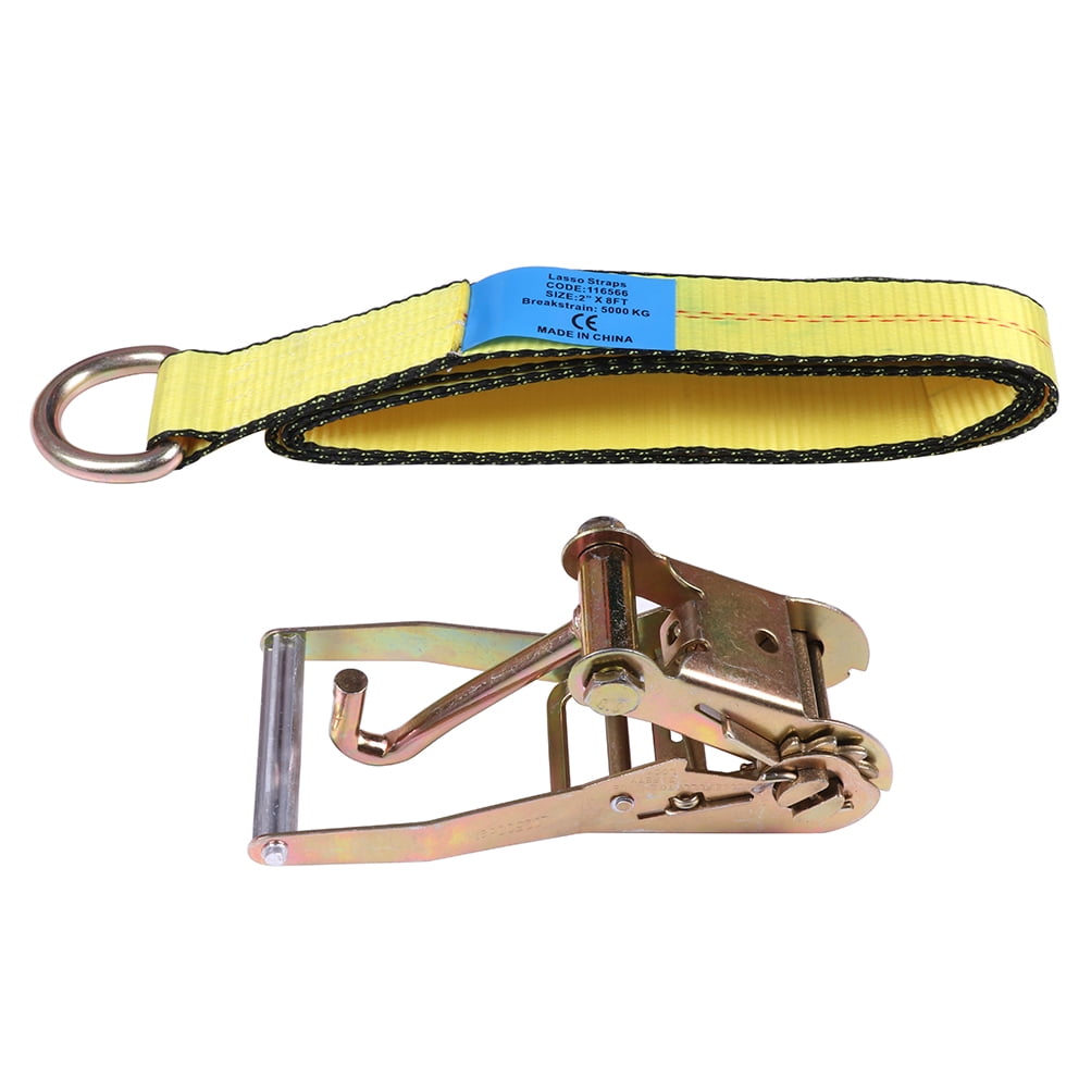 SCITOO - 4set(12x) Lasso Wheel Lift Straps 2" Ratchets J Finger Hooks Tow Truck Tie Down