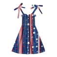 thumbnail image 3 of mgoYE Girls 4th of July Outfit American Flag Dress Toddler Red White and Blue Dresses 1-6 T(Brick Red,4-5 Years), 3 of 6