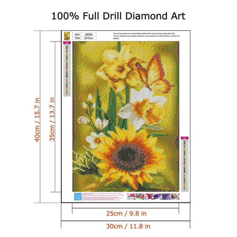 Sunflowers Diamond Painting Kits for Adults Beginners, 5D DIY Butterfly  Diamond Art Kits Crafts, Flower Diamond dots Gem Art,Home Wall Decor 12 X  16 Inch 