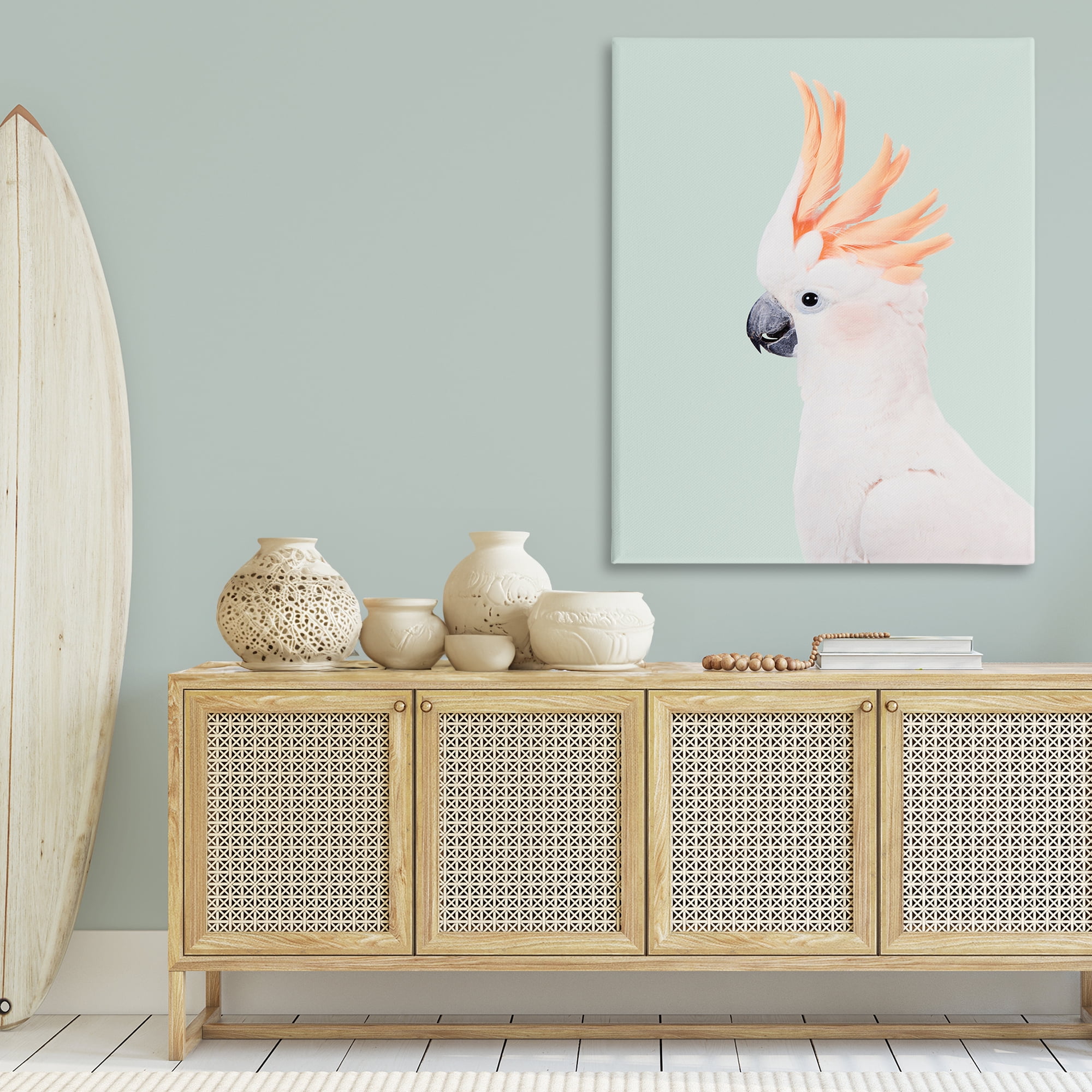 Stupell Industries White Cockatoo Portrait Animals Painting Wrapped Canvas Art Print Wall Art, 36 x 48