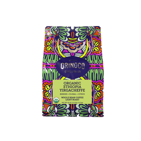 Orinoco Organic Ethiopian Yirgacheffe 2.5lb bag, Medium-Light Roast, Whole Bean Coffee, 100% Arabica beans