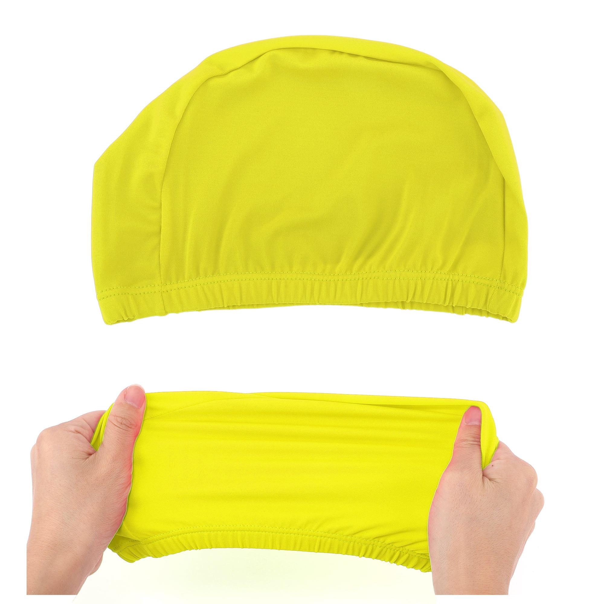 Unique Bargains Elasticity Swim Cap Measuring for Comfortable Fit Lemon Yellow