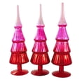 thumbnail image 2 of Cody Foster Pink Hue Gradient Trees Set Of 3 - 3 Glass Trees 13 Inch, Glass - Christmas Village Decorate Go6000pkxn-3Pcset, 2 of 3