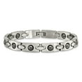 thumbnail image 4 of Stainless Steel Bracelet Men's Link, Other 7 mm 8.5 in Chisel Brushed and Polished with Magnetic Ball Accent Link, 4 of 6