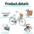 thumbnail image 3 of Dolonm 24" Girls Bike for Ages 10+, Lightweight High-Carbon Steel Frame Cruiser Bike for Women, Commuter Bicycle with Wicker Basket & Rear Seat, Green, 3 of 8