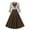 Coffee, variant on Winter Dresses for Women Stylish Work Dress Half Sleeve 50S Vintage Dresses V Neck Wedding Guest Formal Dress