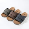 thumbnail image 3 of Stylish Flat Sandals for Men - Adjustable Strap, Suede Covered, Molded Faux Cork Midsole, EVA Rubber Sole, 3 of 3