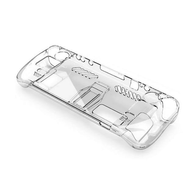 YOPTOP Game Console Cover Transparent Split Anti-fall Anti-scratch Comfortable Grip Folding Kickstand Hard PC Gamepad Shell Protective Case for Steam Deck