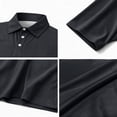 thumbnail image 6 of Big and Tall Polo Shirts for Men Button Collar Summer Plus Size Shirts Business Casual Short Sleeve Oversized Tshirts Gray 4XL, 6 of 8