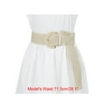 thumbnail image 4 of Cinturones trenzados de cintura ancha para mujeres de tallas grandes INSPIRE CHIC para vestido, hebilla gruesa, color crema blanco, 129 cm, 4 of 6