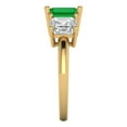 thumbnail image 3 of 4.0ct square emerald cut green emerald 18k yellow gold 3 stone Bridal Wedding Engagement Promise Anniversary Ring for Women size 4.75, 3 of 7