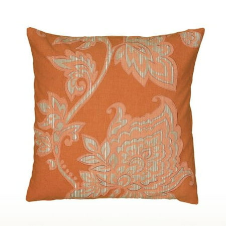 Rizzy Home Embroidery Vine And Bud Pillow 18