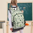 thumbnail image 7 of FORMRS Unisex School Backpack 17" Student Travel Bag with Laptop Compartment, Green Triangles Pattern, 7 of 7