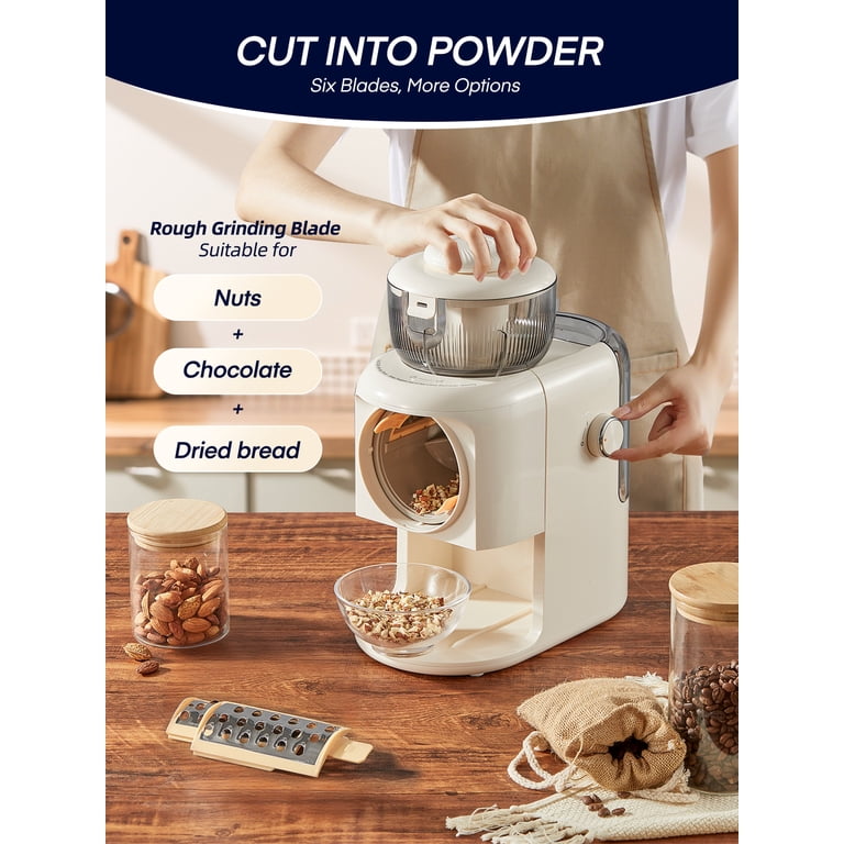FOHERE 6-in-1 Electric Cheese Grater, Salad Maker, Vegetable