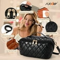 thumbnail image 3 of SUOSDEY 2 in 1 Crossbody Makeup Bag,Large Capacity Luxury Leather Cosmetic Bag for Travel, 3 of 7