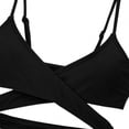 thumbnail image 6 of SGFCWSX Girls Swimsuit, Teens 2-Piece Bikini Crisscross Front Crop Top and Print Boyshort Bottoms, Stylish Swimwear for Beach Black Size 13-14 Years, 6 of 6