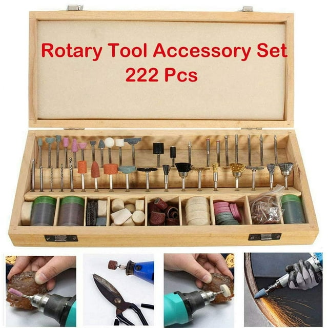 222-Piece Grinding & Polishing Set for Detailed Work Universal Rotary Tool Kit
