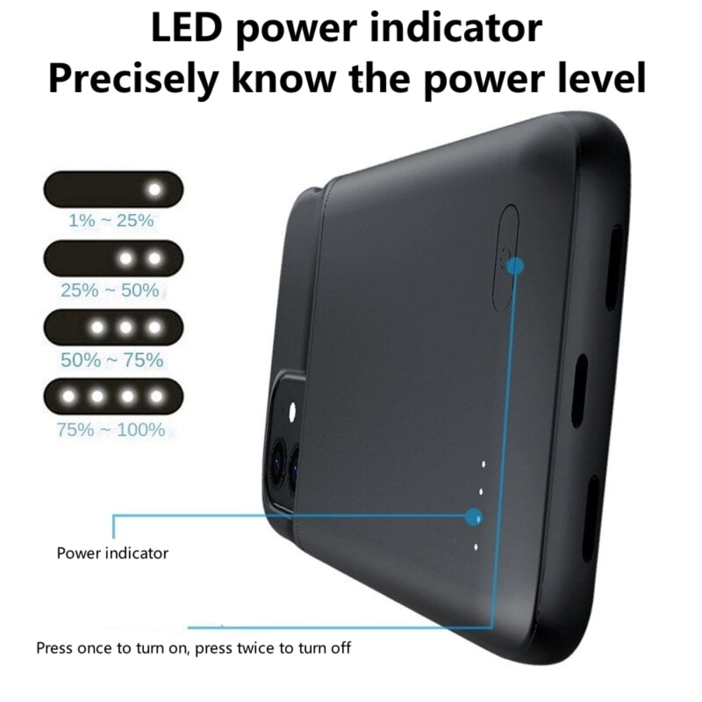 Owyfho Battery Case for iPhone 12/12 Pro,Upgraded 6800mAh Ultra-Slim Battery Charging Case,Rechargeable Protective Extended Battery Charger Case for iPhone 12/12 Pro (6.1inch)-Black