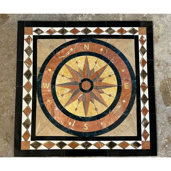 Floor Marble Medallion 54''x 54''