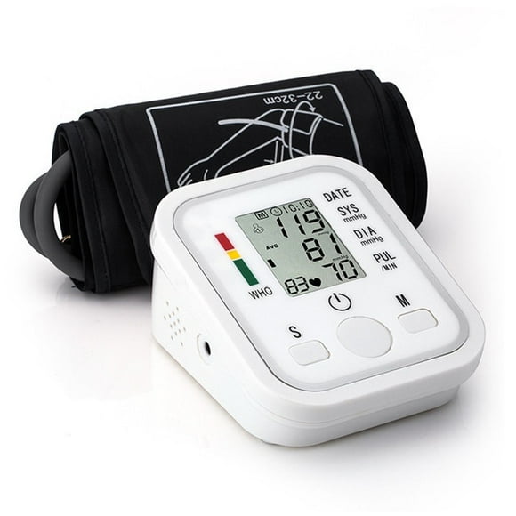 FARMADAR Monitor de Presion Arterial para Brazo con Pantalla LED, Baumanometro Digital con Pantalla, Deteccion Automática y Precisa de la Presión Sanguínea, Multiples tipos de Medicion