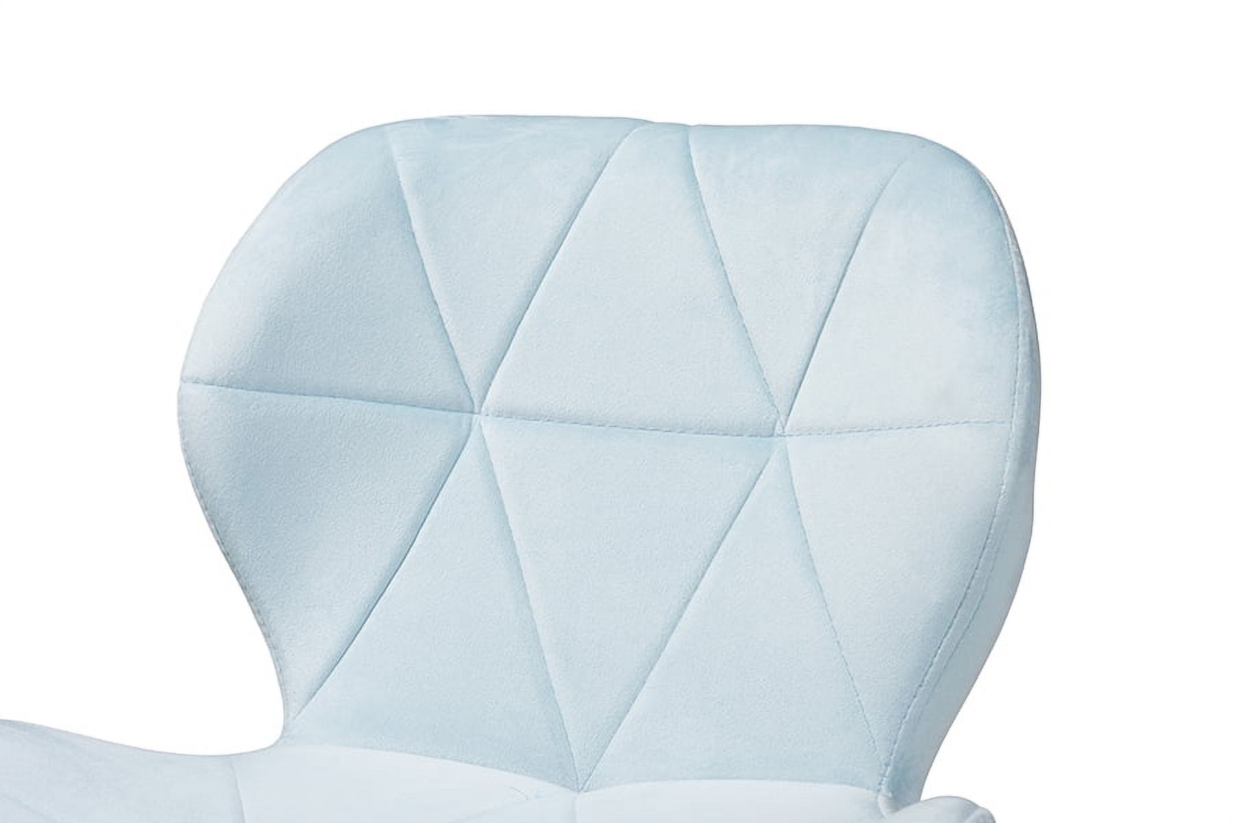 Baxton Studio Savara Contemporary Glam and Luxe Aqua Velvet Fabric and Gold Metal Swivel Office Chair