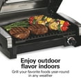 thumbnail image 3 of Hamilton Beach Electric Indoor Grill, Smokeless Grill with Temperature Control and Viewing Window, Stainless Steel, 3 of 10