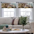 thumbnail image 4 of LALILO Kitchen Curtain Valance Coast Town Ancient Rod Pocket Window Curtain 52"x 18" Set of 2, 4 of 7