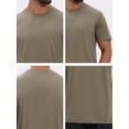 thumbnail image 7 of DARING DIVA Men's Crew Neck Short Sleeve Solid Color Retro Style T-Shirt M Khaki, 7 of 7